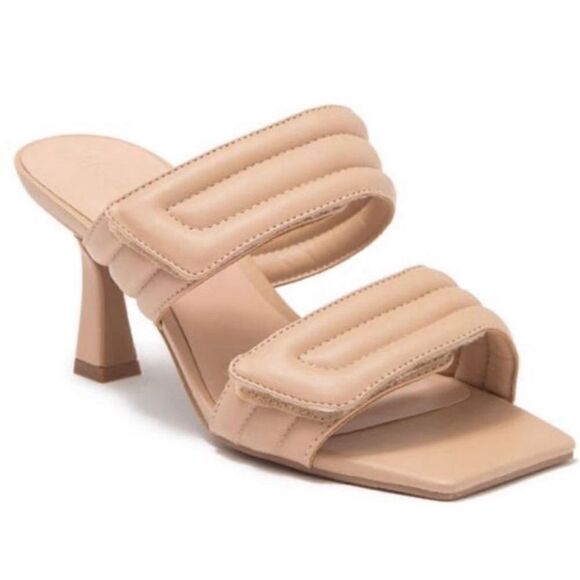 Abound Open Toe Sandals Womens Size 6 Qarly Heeled Tan Slip On Heels - Picture 9 of 9